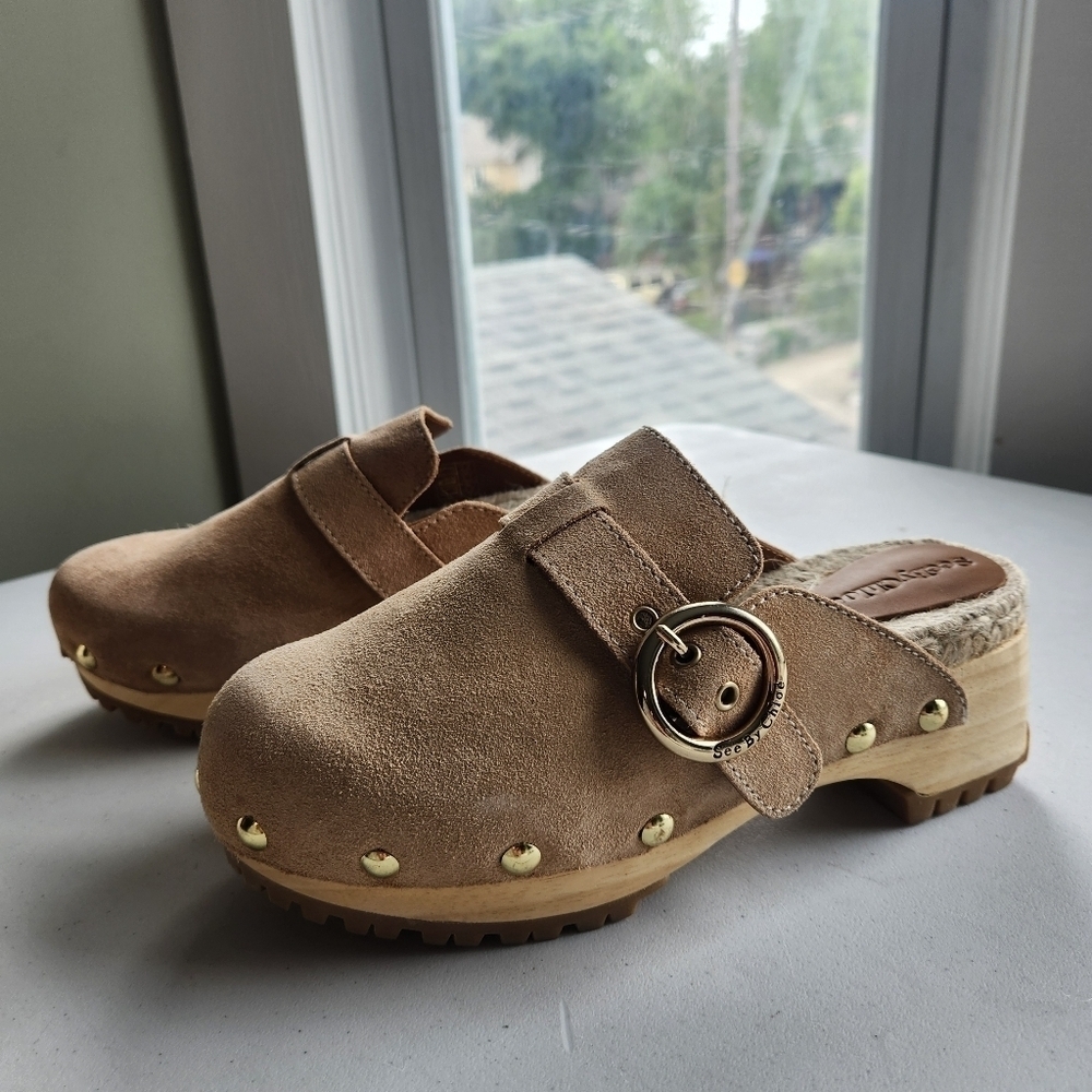 See By Chloé suede clogs size 35 BNWOB - Picture 7 of 11